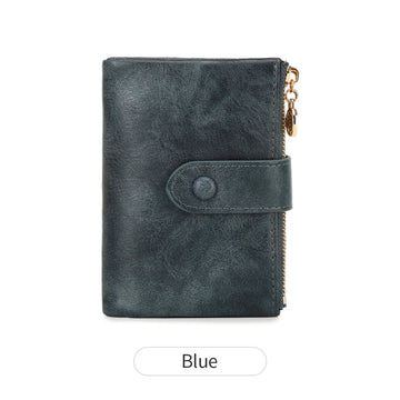 Xajzpa Minimalist Women's Wallet Short Three Layer Large Capacity Double Zipper Card Holder ID Card Credit Bank Card Holder Money Bag